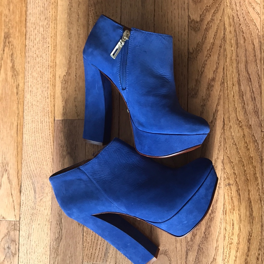 Schutz Royal Blue Leather Boots